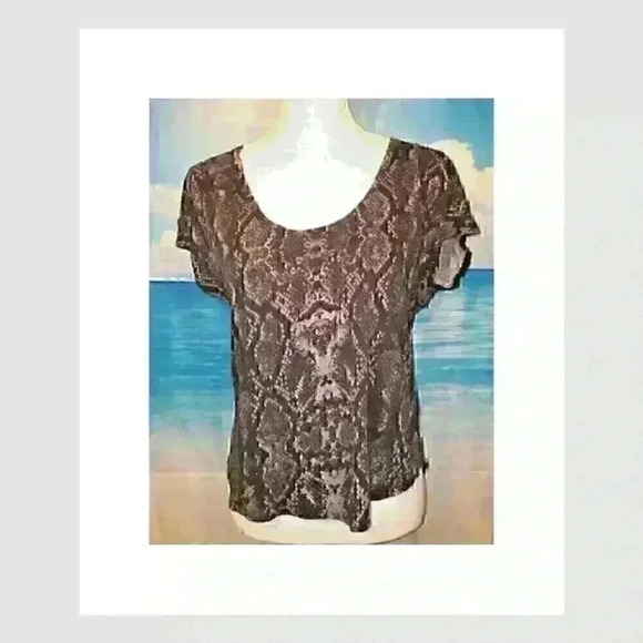 KENNETH COLE NY Womans Shirt BLACK Soft Lightweight STRETCH Knit Top size Med - Picture 1 of 4